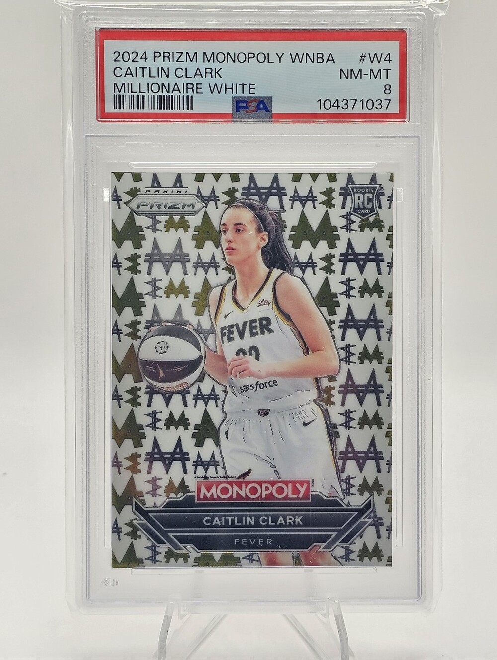 2024 Panini Prizm Monopoly WNBA  Millionaire White Caitlin Clark #W4 PSA 8